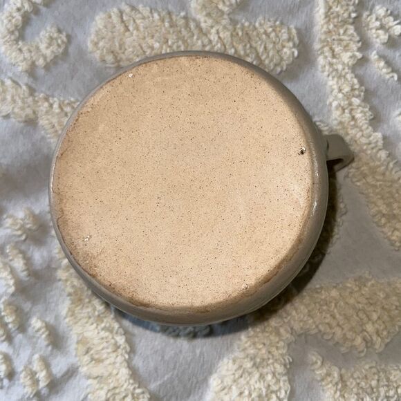 Pottery Creamer Small Pitcher Heavy Blue Stripe Texas - Picture 5 of 8